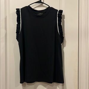 Black Ruffle Sleeve Women's Top
